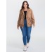 Stretchy Hem Zipper Solid Jacket