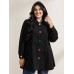 Colorful Buttons Hooded Pocket Coat