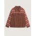 Plaid Pattern Contrast Button Coat