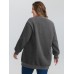 Round Neck Ribbed Hem Button Coat