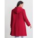 Ruffle Trim Waist-Defining Pockets Coat