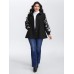 Floral Embroidered Sleeve Slant Pockets Coat