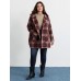 Plaid Fleece Hooded Button Coat