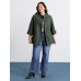 Rolled Button Sleeve Pockets Coat