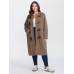 Hooded Relaxed-Fit Horn Button Long Coat