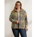 Floral Textured Lined Pockets Coat
