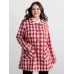 Gingham Doll Collar Pockets Coat
