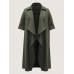 Oversized Tab Sleeve Open-Front Coat