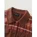 Plaid Pattern Contrast Button Coat