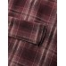 Plaid Asymmetrical Hem Cinched-Waist Coat