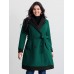 Color Contrast Belted Lined Coat