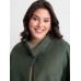 Rolled Button Sleeve Pockets Coat