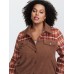 Plaid Pattern Contrast Button Coat