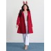 Ruffle Trim Waist-Defining Pockets Coat
