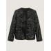 Sequin Bowtie Cropped Coat