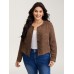 Flocked Textured Button Pockets Jacket