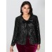 Sequin Bowtie Cropped Coat