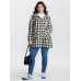 Gingham Doll Collar Pockets Coat