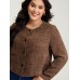 Flocked Textured Button Pockets Jacket