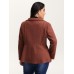 Pleated Curvy Hem Button Blazer