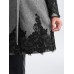 Color Contrast Belted Lace Coat