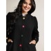 Colorful Buttons Hooded Pocket Coat