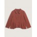 Pleated Curvy Hem Button Blazer