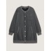 Round Neck Ribbed Hem Button Coat