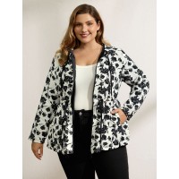 Floral Print Reversible Hooded Coat