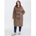Hooded Relaxed-Fit Horn Button Long Coat