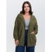 Ribbed Texture Pockets Hooded Coat