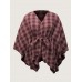 Plaid Asymmetrical Hem Cinched-Waist Coat