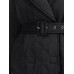 Quilted Adjustable Belt Solid Color Coat