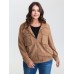Stretchy Hem Zipper Solid Jacket