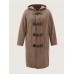 Hooded Relaxed-Fit Horn Button Long Coat