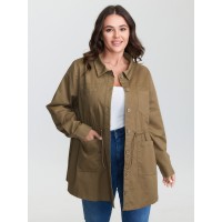 Pure Cotton Drawstring Washed Effect Coat