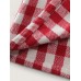 Gingham Doll Collar Pockets Coat