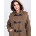 Hooded Relaxed-Fit Horn Button Long Coat