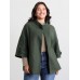 Rolled Button Sleeve Pockets Coat