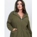 Ribbed Texture Pockets Hooded Coat