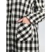 Gingham Doll Collar Pockets Coat
