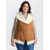 Suede Fluffy Zipper Hooded Vest Coat