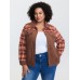 Plaid Pattern Contrast Button Coat