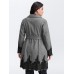 Color Contrast Belted Lace Coat