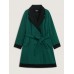 Color Contrast Belted Lined Coat