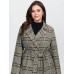 Plaid Belted Waist-Defining Coat
