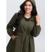 Drawstring Waist Pockets Hooded Coat