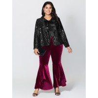 Sequin Bowtie Cropped Coat