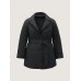 Quilted Adjustable Belt Solid Color Coat