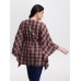 Plaid Asymmetrical Hem Cinched-Waist Coat